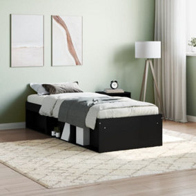 Berkfield Bed Frame Black 75x190 cm Small Single