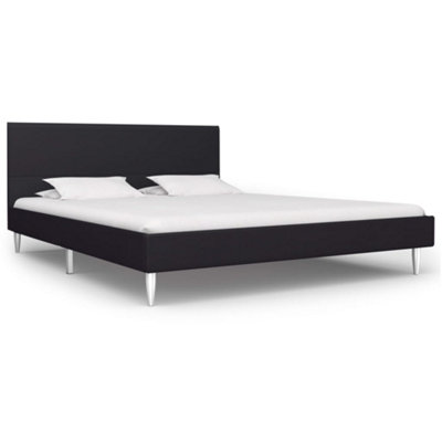 Berkfield Bed Frame Black Fabric 135x190 cm 4FT6 Double