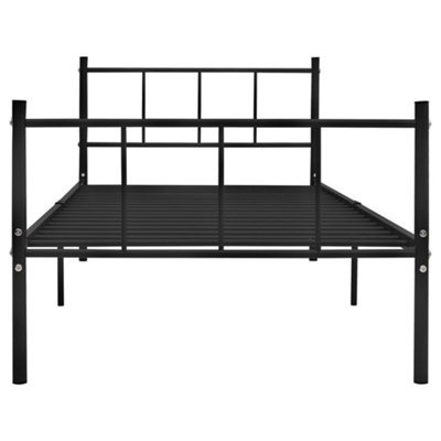 Berkfield Bed Frame Black Metal 90x200 cm