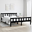 Berkfield Bed Frame Black Solid Wood 150x200 cm King Size