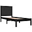Berkfield Bed Frame Black Solid Wood 90x190 cm 3FT6 Single