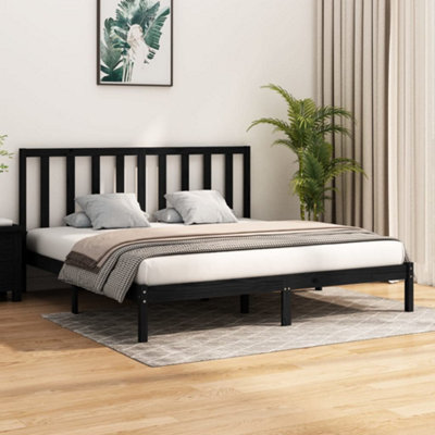 Black metal super king deals bed frame