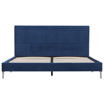 Berkfield Bed Frame Blue Fabric 135x190 cm 4FT6 Double