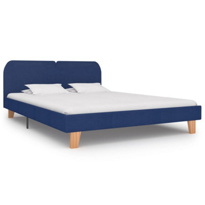 Berkfield Bed Frame Blue Fabric 150x200 cm 5FT King Size