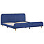Berkfield Bed Frame Blue Fabric 150x200 cm 5FT King Size