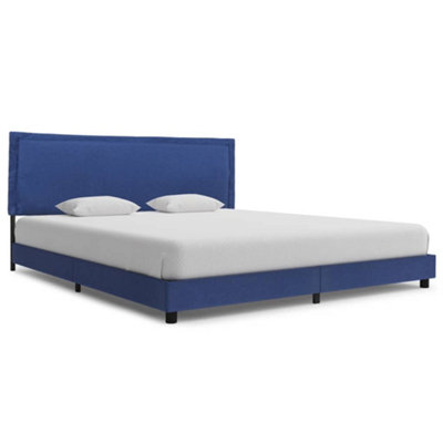 Berkfield Bed Frame Blue Fabric 150x200 cm 5FT King Size