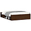 Berkfield Bed Frame Brown Oak 135x190 cm Double