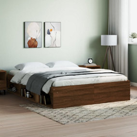 Berkfield Bed Frame Brown Oak 150x200 cm King Size
