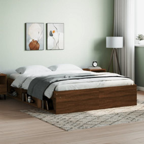 Berkfield Bed Frame Brown Oak 160x200 cm