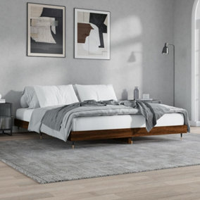 Berkfield Bed Frame Brown Oak 180x200 cm 6FT Super King Engineered Wood
