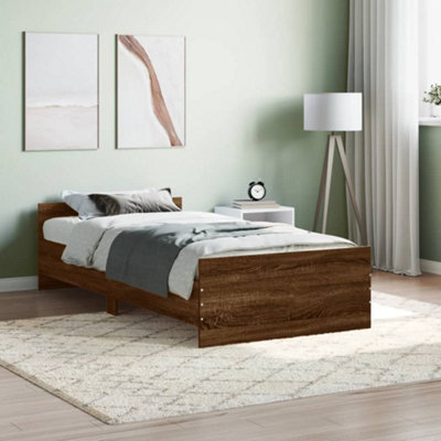 Berkfield Bed Frame Brown Oak 90x190 cm Engineered Wood