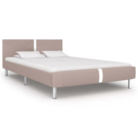 Berkfield Bed Frame Cappuccino Faux Leather 135x190 cm 4FT6 Double