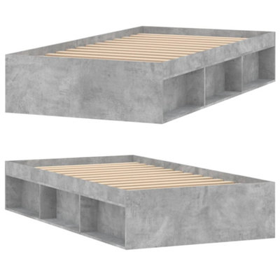 Berkfield Bed Frame Concrete Grey 100x200 cm