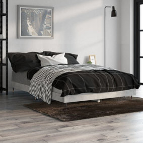 Berkfield Bed Frame Concrete Grey 120x190 cm 4FT Small Double Engineered Wood