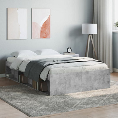 Berkfield Bed Frame Concrete Grey 120x190 cm Small Double