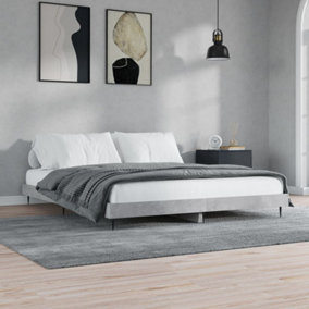 Berkfield Bed Frame Concrete Grey 150x200 cm 5FT King Size Engineered Wood