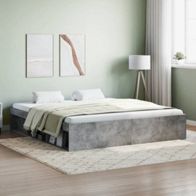 Berkfield Bed Frame Concrete Grey 180x200 cm Super King Size
