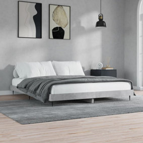 Berkfield Bed Frame Concrete Grey 200x200 cm Engineered Wood