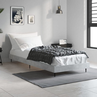 Berkfield Bed Frame Concrete Grey 75x190 cm 2FT6 Small Single Engineered Wood