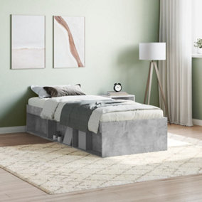 Berkfield Bed Frame Concrete Grey 75x190 cm Small Single