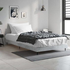 Berkfield Bed Frame Concrete Grey 90x190 cm 3FT Single Engineered Wood