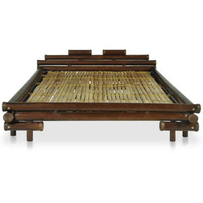 Berkfield Bed Frame Dark Brown Bamboo 140x200 cm