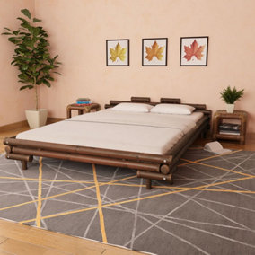 Berkfield Bed Frame Dark Brown Bamboo 160x200 cm