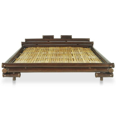 Berkfield Bed Frame Dark Brown Bamboo 160x200 cm