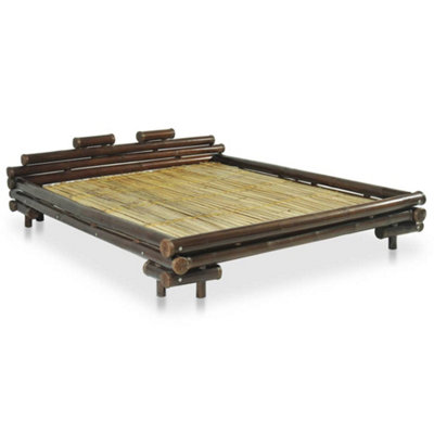 Berkfield Bed Frame Dark Brown Bamboo 180x200 cm 6FT Super King