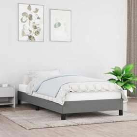 Berkfield Bed Frame Dark Grey 90x190 cm 3FT Single Fabric