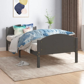Berkfield Bed Frame Dark Grey Solid Pine Wood 90x200 cm