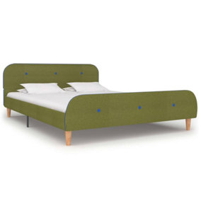Berkfield Bed Frame Green Fabric 135x190 cm 4FT6 Double