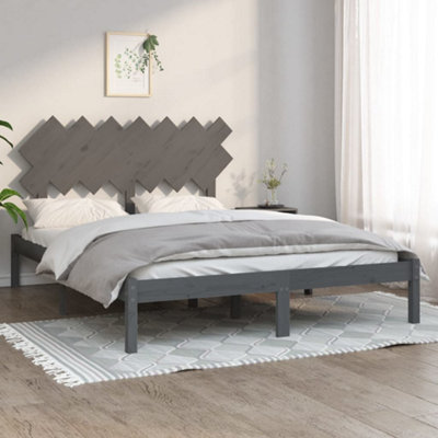 Berkfield Bed Frame Grey 140x190 cm Solid Wood | DIY at B&Q