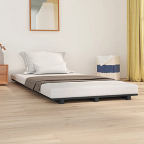 Berkfield Bed Frame Grey 90x190 cm 3FT Single Solid Wood Pine