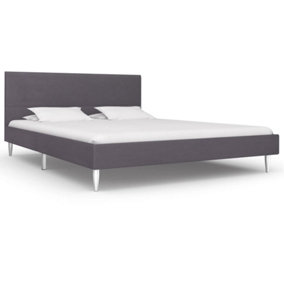 Berkfield Bed Frame Grey Fabric 135x190 cm 4FT6 Double