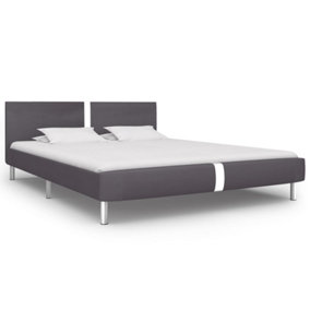 Berkfield Bed Frame Grey Faux Leather 150x200 cm 5FT King Size