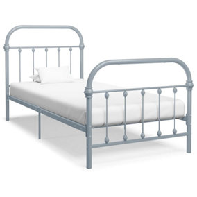 Berkfield Bed Frame Grey Metal 100x200 cm