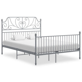 Berkfield Bed Frame Grey Metal 140x200 cm