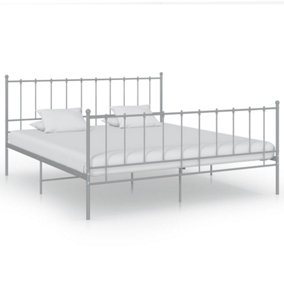 Berkfield Bed Frame Grey Metal 180x200 cm 6FT Super King
