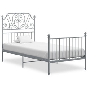 Berkfield Bed Frame Grey Metal 90x200 cm