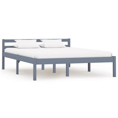 Berkfield Bed Frame Grey Solid Pine Wood 140x200 cm