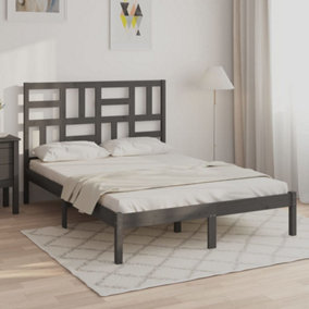 Berkfield Bed Frame Grey Solid Wood 120x200 cm