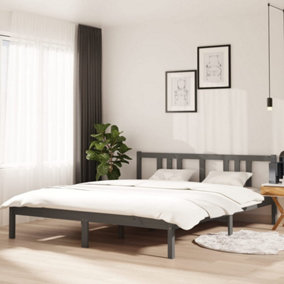 Berkfield Bed Frame Grey Solid Wood 160x200 cm