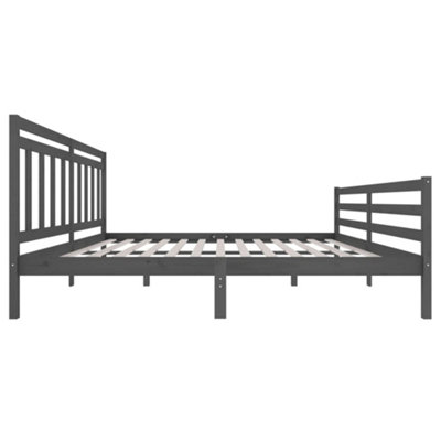 Berkfield Bed Frame Grey Solid Wood 200x200 cm