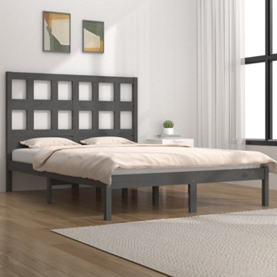 Pine wood deals king bed frame