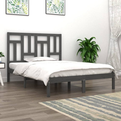 Berkfield Bed Frame Grey Solid Wood Pine 200x200 cm