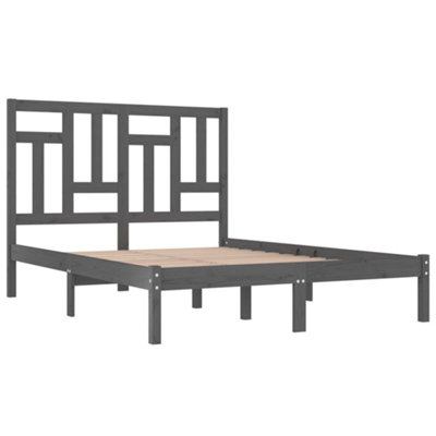 Berkfield Bed Frame Grey Solid Wood Pine 200x200 cm