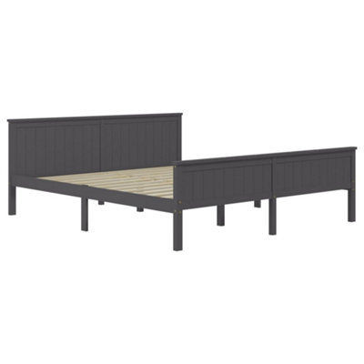 Berkfield Bed Frame Grey Solid Wood Pine 200x200 cm