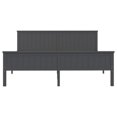 Berkfield Bed Frame Grey Solid Wood Pine 200x200 cm