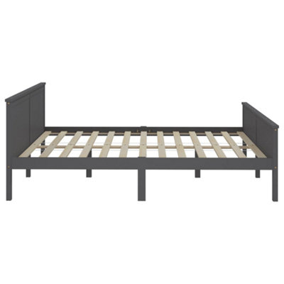 Berkfield Bed Frame Grey Solid Wood Pine 200x200 cm